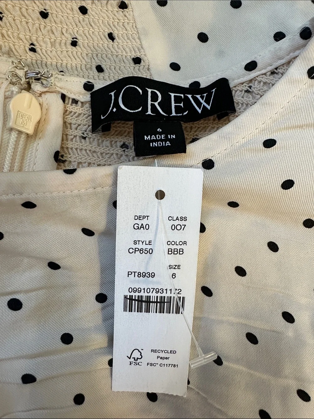 J. Crew Veranda shirt in dot print - Bridal Blush Black